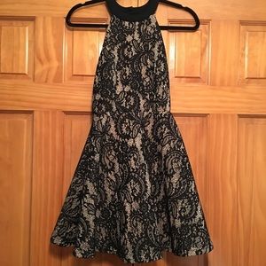 Lovely Day Black Lace Overlay Cocktail Dress